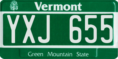 VT license plate YXJ655