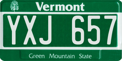VT license plate YXJ657