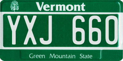 VT license plate YXJ660