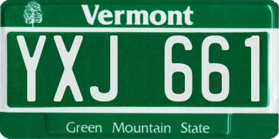 VT license plate YXJ661