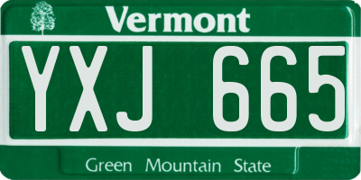 VT license plate YXJ665