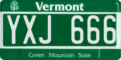 VT license plate YXJ666