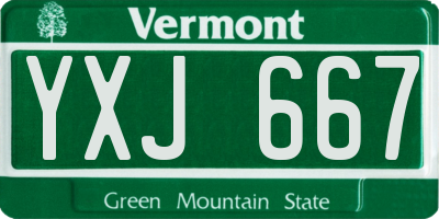 VT license plate YXJ667