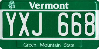 VT license plate YXJ668