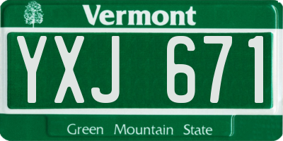 VT license plate YXJ671