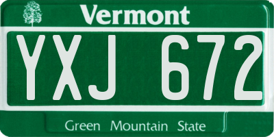 VT license plate YXJ672
