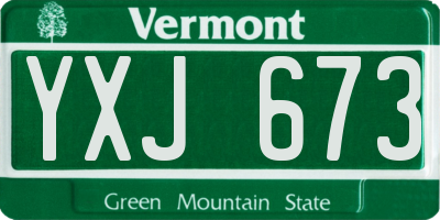 VT license plate YXJ673