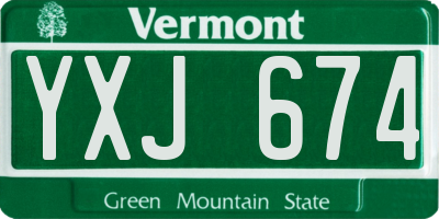 VT license plate YXJ674