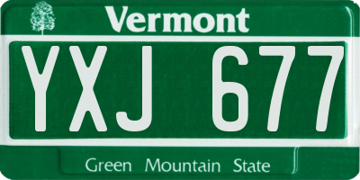 VT license plate YXJ677