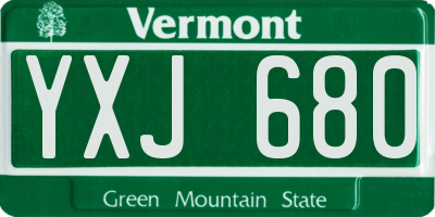 VT license plate YXJ680