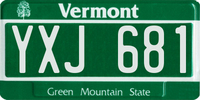 VT license plate YXJ681