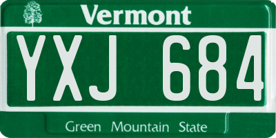 VT license plate YXJ684