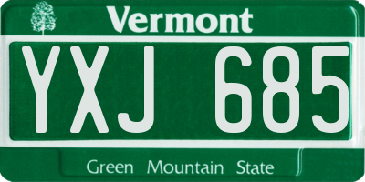 VT license plate YXJ685