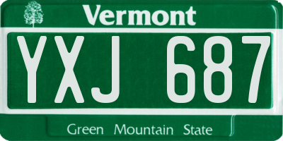 VT license plate YXJ687