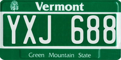 VT license plate YXJ688