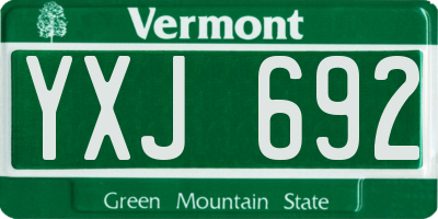 VT license plate YXJ692
