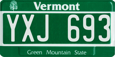 VT license plate YXJ693