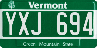 VT license plate YXJ694
