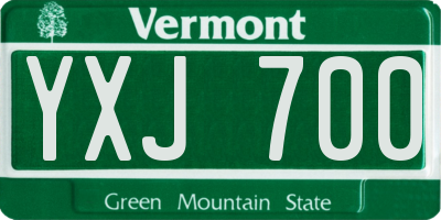 VT license plate YXJ700