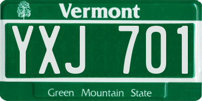 VT license plate YXJ701