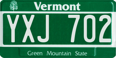 VT license plate YXJ702