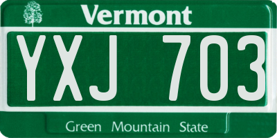 VT license plate YXJ703