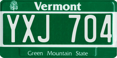VT license plate YXJ704
