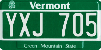 VT license plate YXJ705