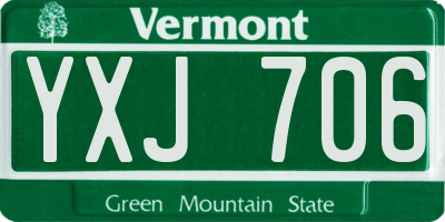 VT license plate YXJ706
