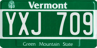 VT license plate YXJ709