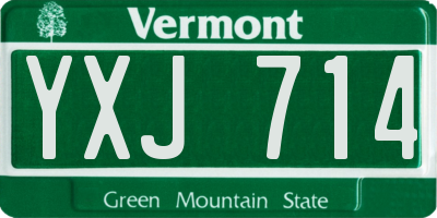VT license plate YXJ714