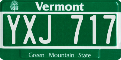 VT license plate YXJ717