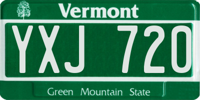 VT license plate YXJ720