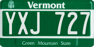 VT license plate YXJ727
