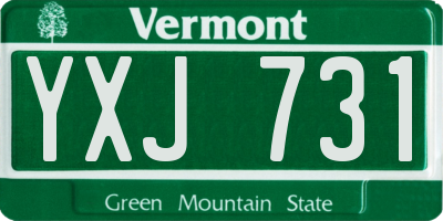 VT license plate YXJ731
