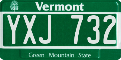 VT license plate YXJ732
