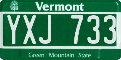 VT license plate YXJ733