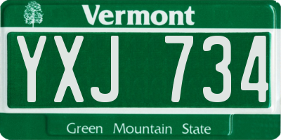VT license plate YXJ734