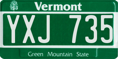 VT license plate YXJ735