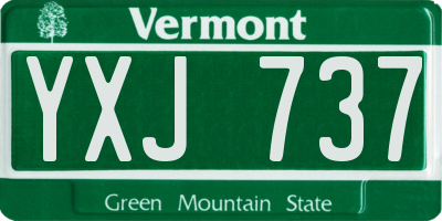 VT license plate YXJ737