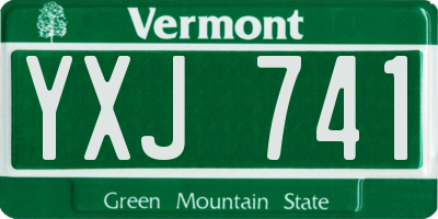 VT license plate YXJ741