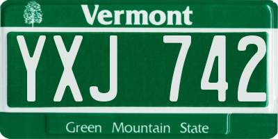 VT license plate YXJ742