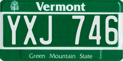 VT license plate YXJ746