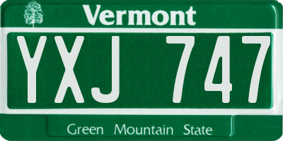VT license plate YXJ747
