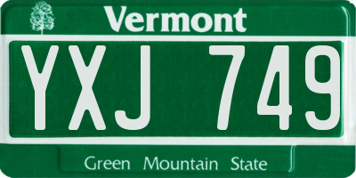 VT license plate YXJ749