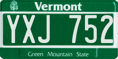 VT license plate YXJ752