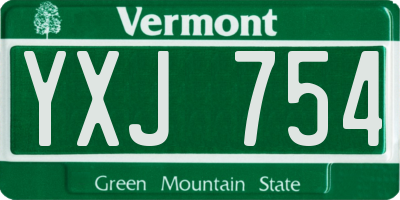 VT license plate YXJ754