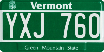 VT license plate YXJ760