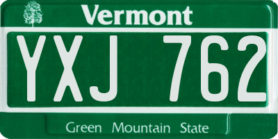 VT license plate YXJ762