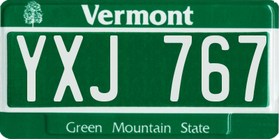 VT license plate YXJ767